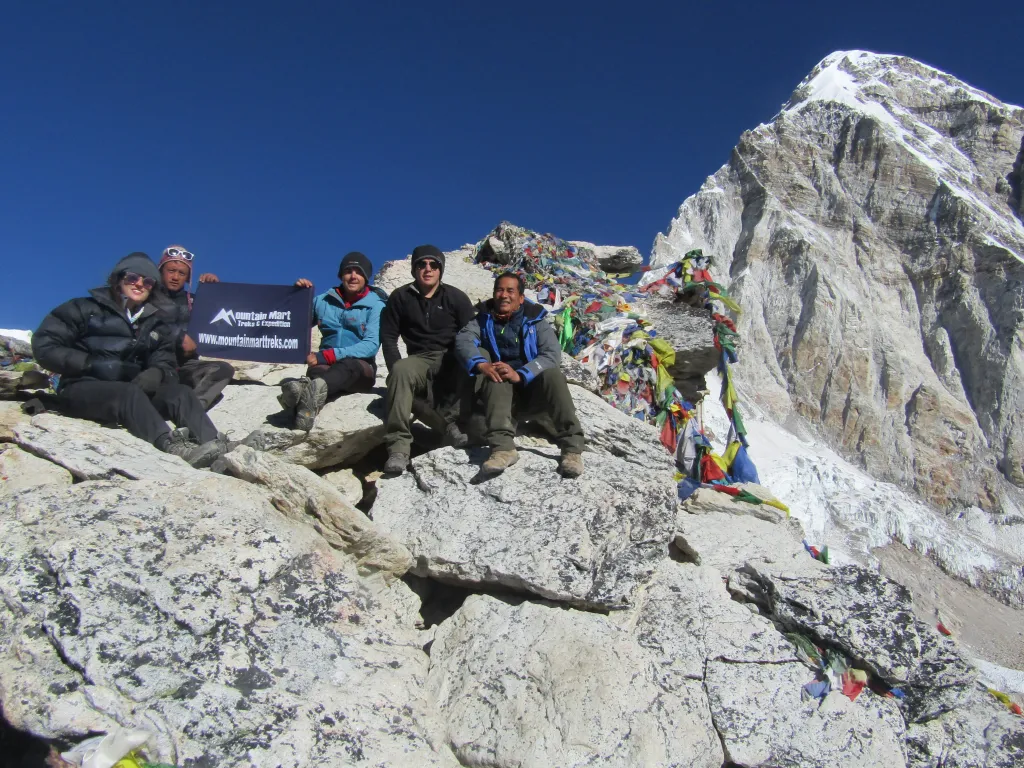 Taking rest at the world's highest trekking destination: Everest Base Camp
