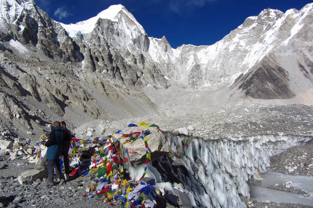 View of glacier and mountain